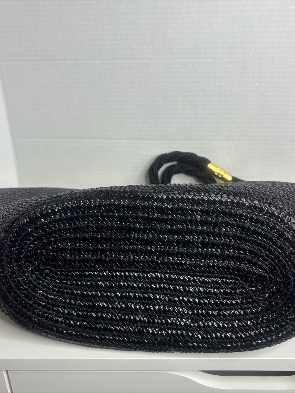 Black Woven Tote Bag - Classic Handheld Style - Picture 10 of 14